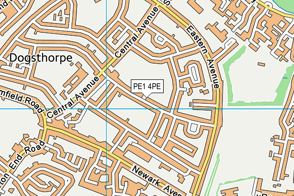 PE1 4PE map - OS VectorMap District (Ordnance Survey)