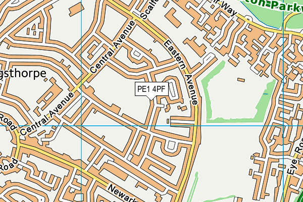 PE1 4PF map - OS VectorMap District (Ordnance Survey)