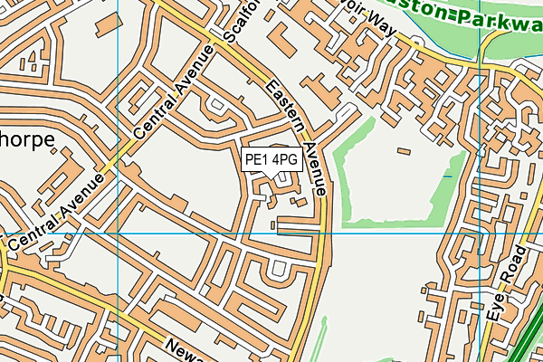 PE1 4PG map - OS VectorMap District (Ordnance Survey)