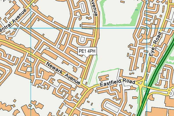 PE1 4PH map - OS VectorMap District (Ordnance Survey)