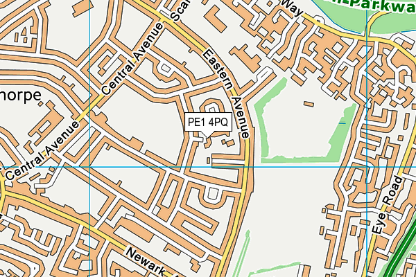 PE1 4PQ map - OS VectorMap District (Ordnance Survey)
