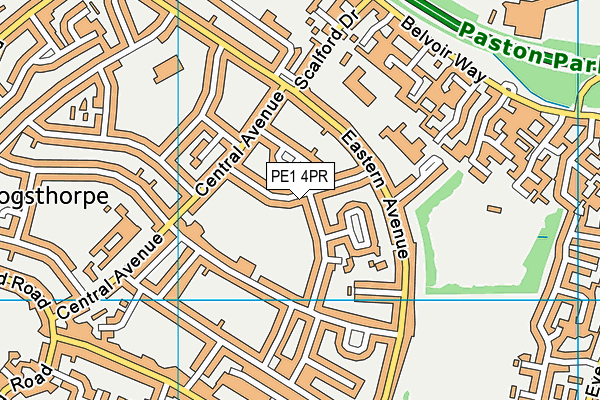 PE1 4PR map - OS VectorMap District (Ordnance Survey)