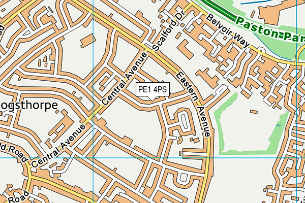 PE1 4PS map - OS VectorMap District (Ordnance Survey)