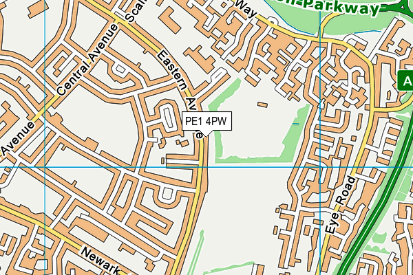 PE1 4PW map - OS VectorMap District (Ordnance Survey)