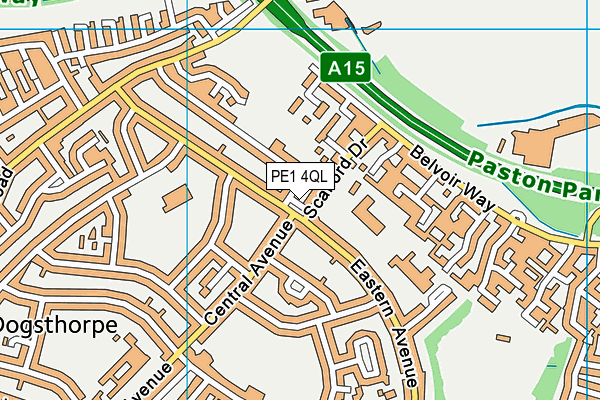 PE1 4QL map - OS VectorMap District (Ordnance Survey)