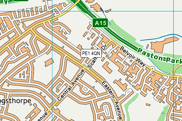 PE1 4QN map - OS VectorMap District (Ordnance Survey)