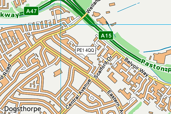 PE1 4QQ map - OS VectorMap District (Ordnance Survey)