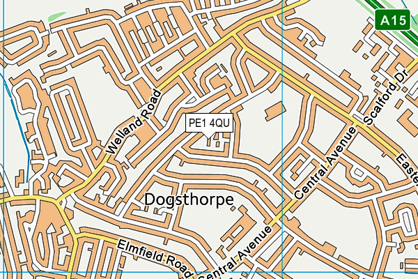 PE1 4QU map - OS VectorMap District (Ordnance Survey)