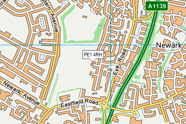 PE1 4RH map - OS VectorMap District (Ordnance Survey)