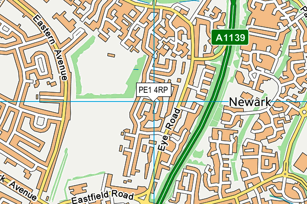 PE1 4RP map - OS VectorMap District (Ordnance Survey)