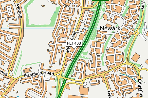 PE1 4SB map - OS VectorMap District (Ordnance Survey)