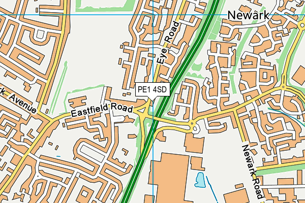 PE1 4SD map - OS VectorMap District (Ordnance Survey)