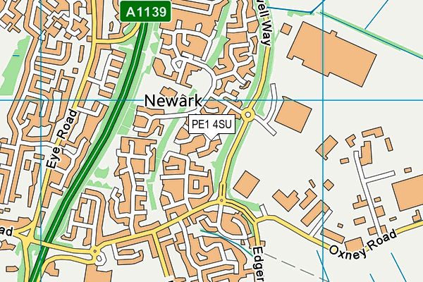 PE1 4SU map - OS VectorMap District (Ordnance Survey)