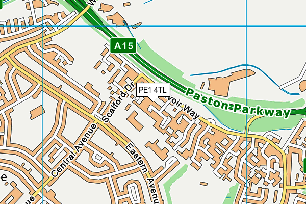 PE1 4TL map - OS VectorMap District (Ordnance Survey)