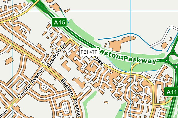 PE1 4TP map - OS VectorMap District (Ordnance Survey)