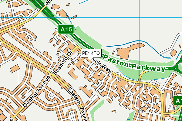 PE1 4TQ map - OS VectorMap District (Ordnance Survey)