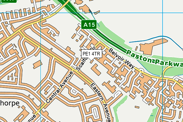 PE1 4TR map - OS VectorMap District (Ordnance Survey)