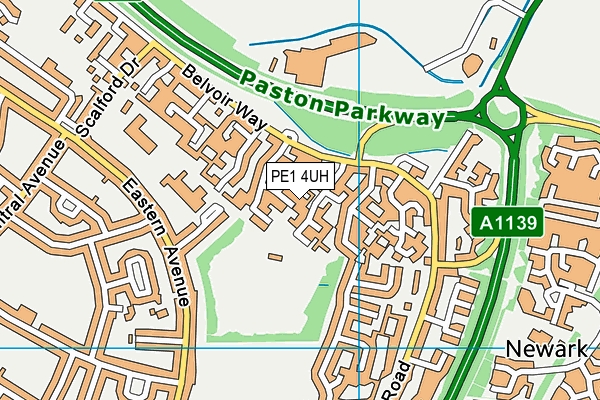 PE1 4UH map - OS VectorMap District (Ordnance Survey)