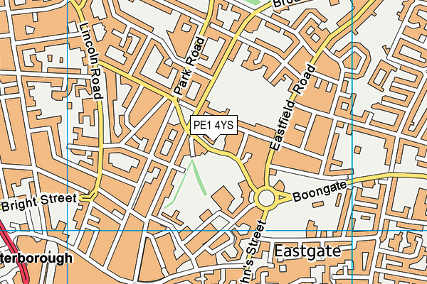 PE1 4YS map - OS VectorMap District (Ordnance Survey)