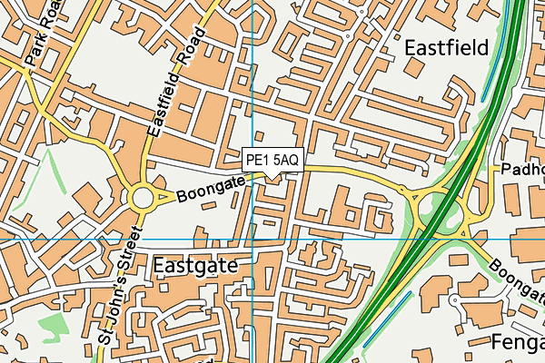 PE1 5AQ map - OS VectorMap District (Ordnance Survey)
