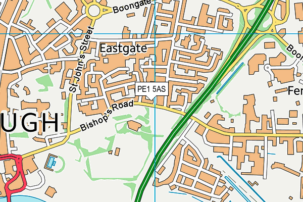 PE1 5AS map - OS VectorMap District (Ordnance Survey)