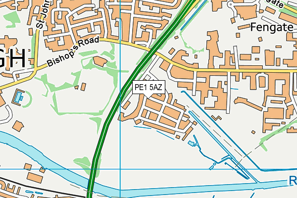 PE1 5AZ map - OS VectorMap District (Ordnance Survey)