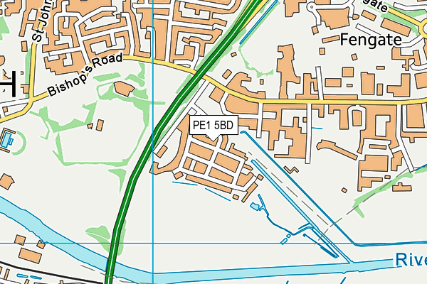 PE1 5BD map - OS VectorMap District (Ordnance Survey)