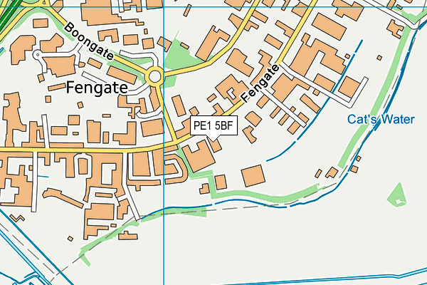 PE1 5BF map - OS VectorMap District (Ordnance Survey)