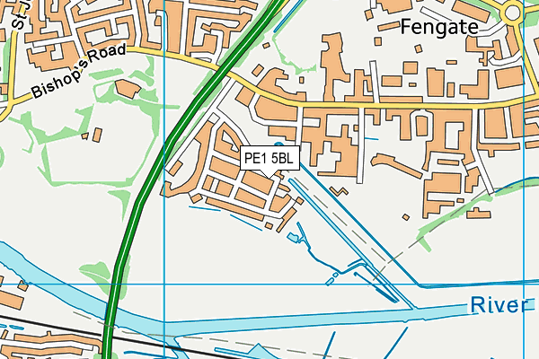 PE1 5BL map - OS VectorMap District (Ordnance Survey)