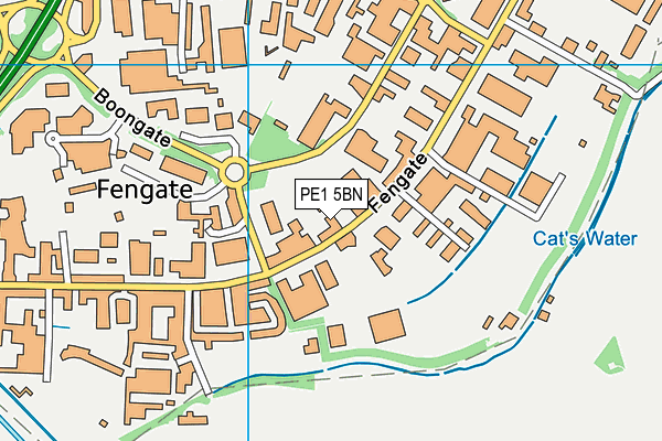 PE1 5BN map - OS VectorMap District (Ordnance Survey)
