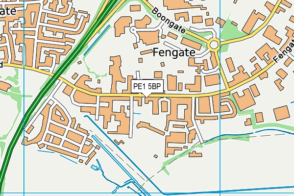 PE1 5BP map - OS VectorMap District (Ordnance Survey)