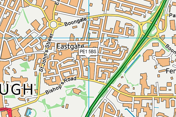 PE1 5BS map - OS VectorMap District (Ordnance Survey)
