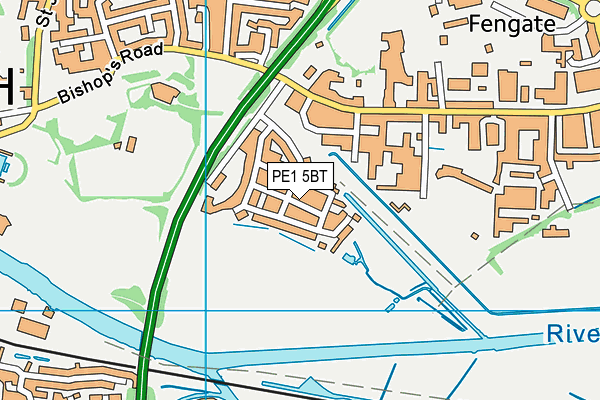PE1 5BT map - OS VectorMap District (Ordnance Survey)