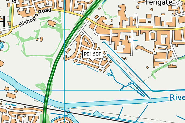 PE1 5DF map - OS VectorMap District (Ordnance Survey)