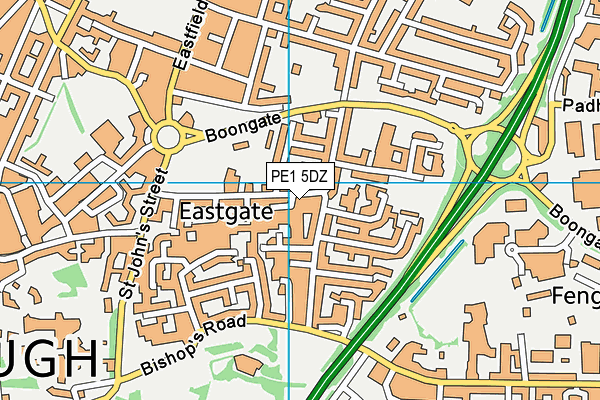 PE1 5DZ map - OS VectorMap District (Ordnance Survey)