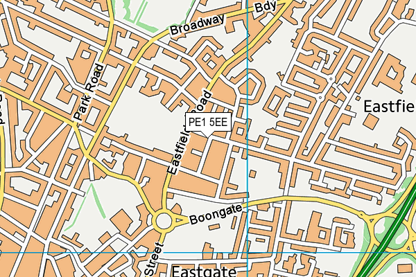 PE1 5EE map - OS VectorMap District (Ordnance Survey)
