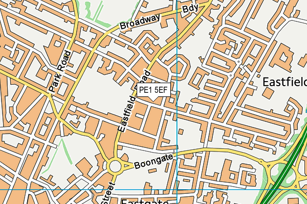 PE1 5EF map - OS VectorMap District (Ordnance Survey)
