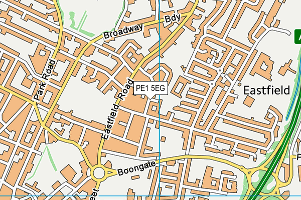 PE1 5EG map - OS VectorMap District (Ordnance Survey)