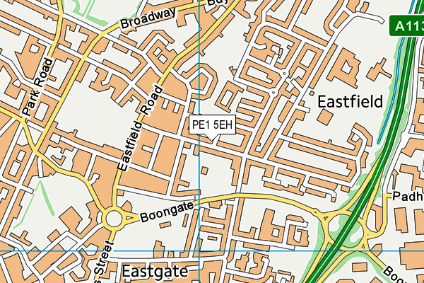 PE1 5EH map - OS VectorMap District (Ordnance Survey)