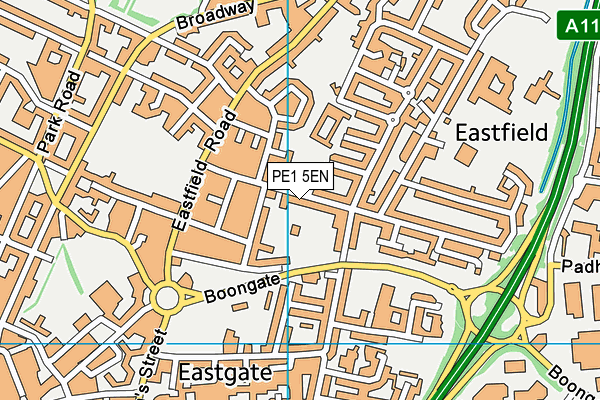 PE1 5EN map - OS VectorMap District (Ordnance Survey)