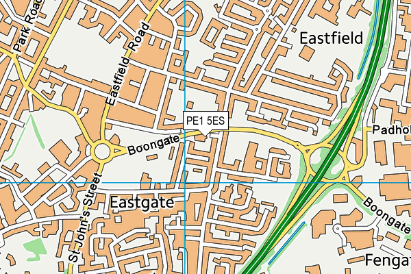 PE1 5ES map - OS VectorMap District (Ordnance Survey)