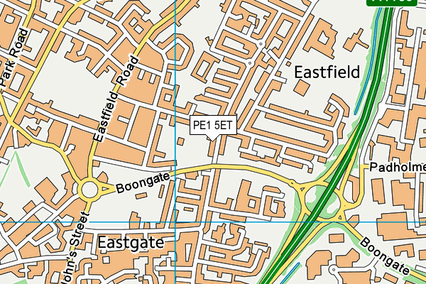 PE1 5ET map - OS VectorMap District (Ordnance Survey)