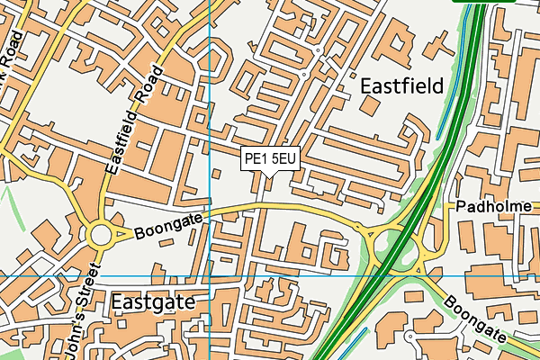 PE1 5EU map - OS VectorMap District (Ordnance Survey)