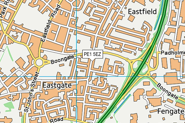 PE1 5EZ map - OS VectorMap District (Ordnance Survey)