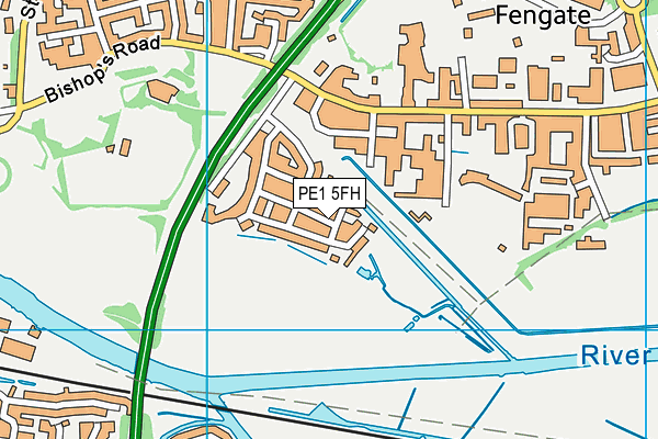 PE1 5FH map - OS VectorMap District (Ordnance Survey)