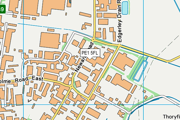 PE1 5FL map - OS VectorMap District (Ordnance Survey)