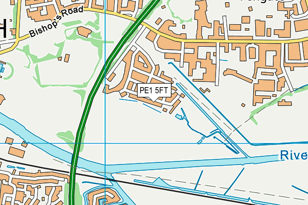 PE1 5FT map - OS VectorMap District (Ordnance Survey)