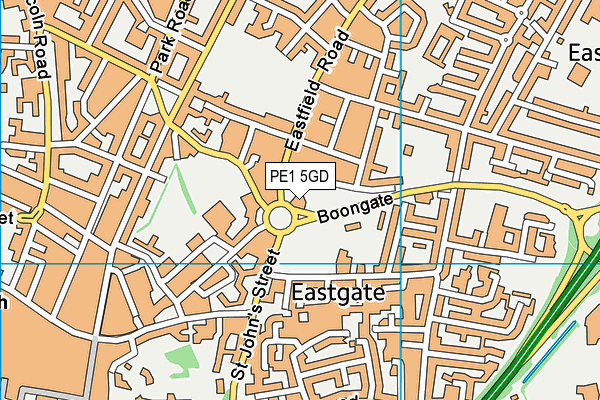 PE1 5GD map - OS VectorMap District (Ordnance Survey)