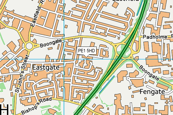 PE1 5HD map - OS VectorMap District (Ordnance Survey)