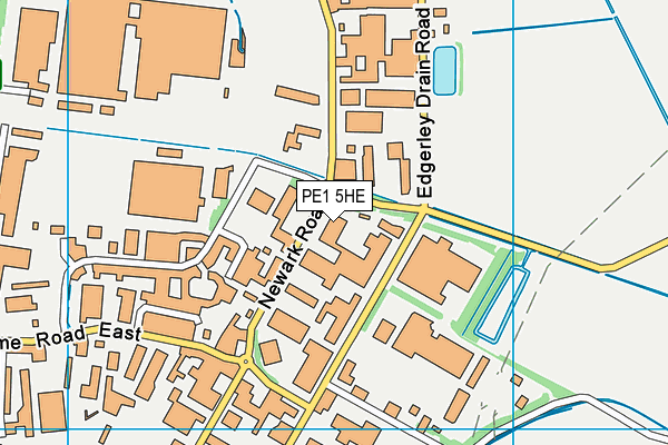 PE1 5HE map - OS VectorMap District (Ordnance Survey)